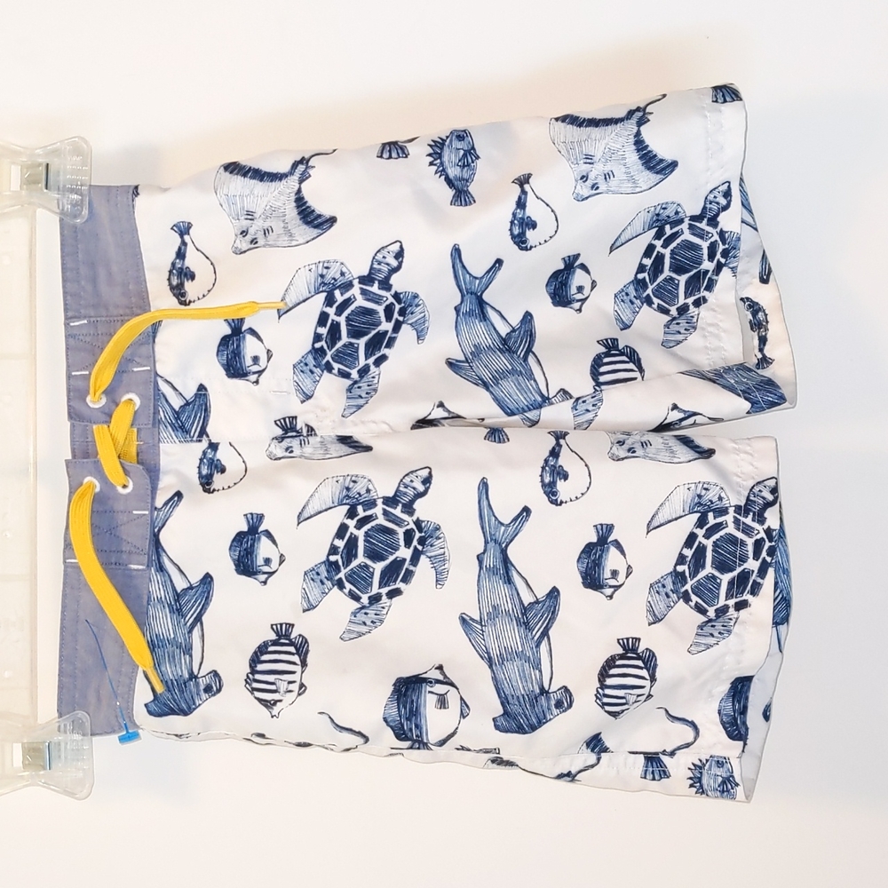 Janie & Jack Boy's Size 4 Lined Marine Life Swim Trunks - Picture 1 of 13